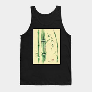 Happiness - Zen bamboo prisma pencil and watercolor drawing Tank Top